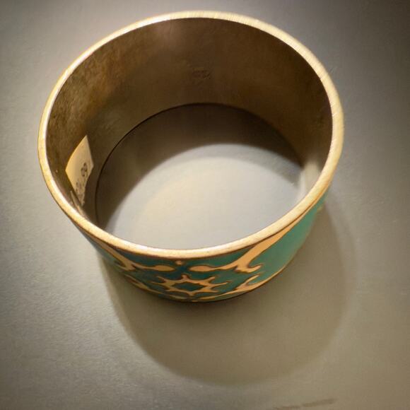 Lucky Brand Blue & Cream Enamel Metal Bangle Bracelet (NWT) - Picture 8 of 10